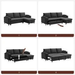 VASAGLE Schlafsofa »LCS801«, Bettsofa mit Stauraum, Ecksofa, mit Becherhalter, einfache Montage, 223 x 142 x 88 cm (L x B x H), modern Dunkelgrau, Hellgrau 38 VASAGLE Schlafsofa »LCS801«, Bettsofa mit Stauraum, Ecksofa, mit Becherhalter, einfache Montage, 223 x 142 x 88 cm (L x B x H), modern Dunkelgrau, Hellgrau -Vasagle Auslauf Geschäft 398f25f1 4476 4435 bf64 ec7b780e18e1