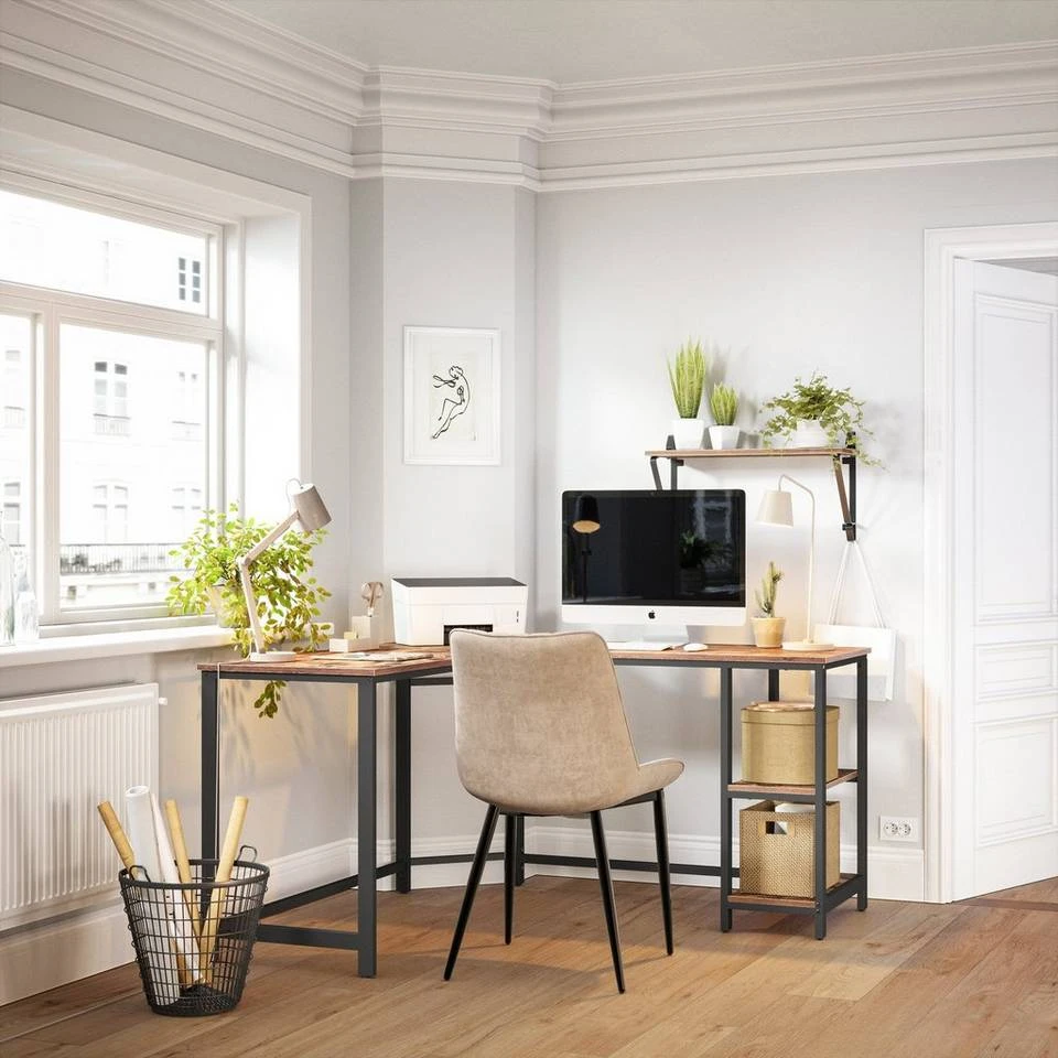 VASAGLE Schreibtisch »LWD72X LWD72MB«, L-förmiger Computertisch, Eckschreibtisch, greige Vintage 11 VASAGLE Schreibtisch »LWD72X LWD72MB«, L-förmiger Computertisch, Eckschreibtisch, greige Vintage – Bild 9