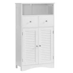 VASAGLE Badkommode »BBC145W01«, Kommode mit 2 Türen, 2 Schubladen, Hoch 108 cm, verstellbare Regalebene, skandinavischer Stil, weiß -Vasagle Auslauf Geschäft 3b611d91 4542 4790 a9d6 4490b1c007f6