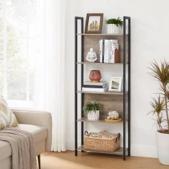 VASAGLE Bücherregal »LLS025B01 LLS025B02«, Standregal, Küchenregal, 5 offenen Regalebenen, Flur, Küche, Büro Grau, Vintage -Vasagle Auslauf Geschäft 3ba7acde ee78 4aff 8bea 8ae7fc6966ce