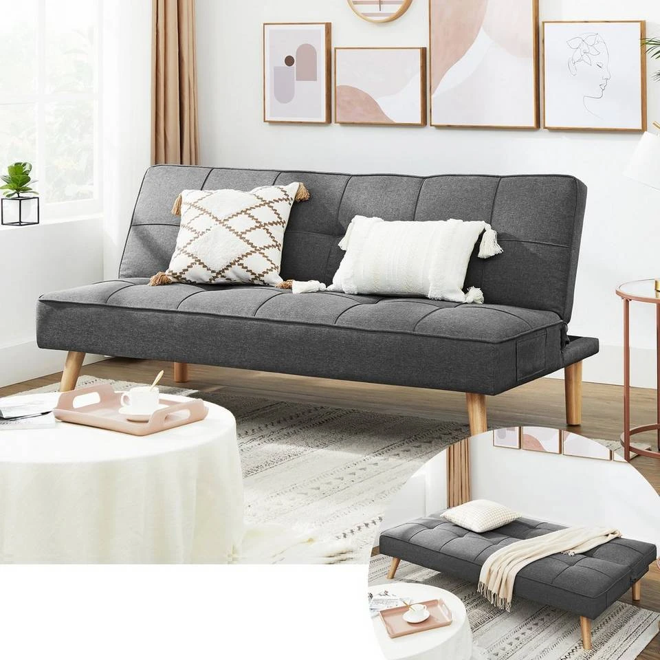 VASAGLE Schlafsofa »LCS701«, Schlafcouch, Bettsofa, 175 x 83 x 76 cm, Ausklappsofa, Wohnheim, grau Beige 2 VASAGLE Schlafsofa »LCS701«, Schlafcouch, Bettsofa, 175 x 83 x 76 cm, Ausklappsofa, Wohnheim, grau Beige