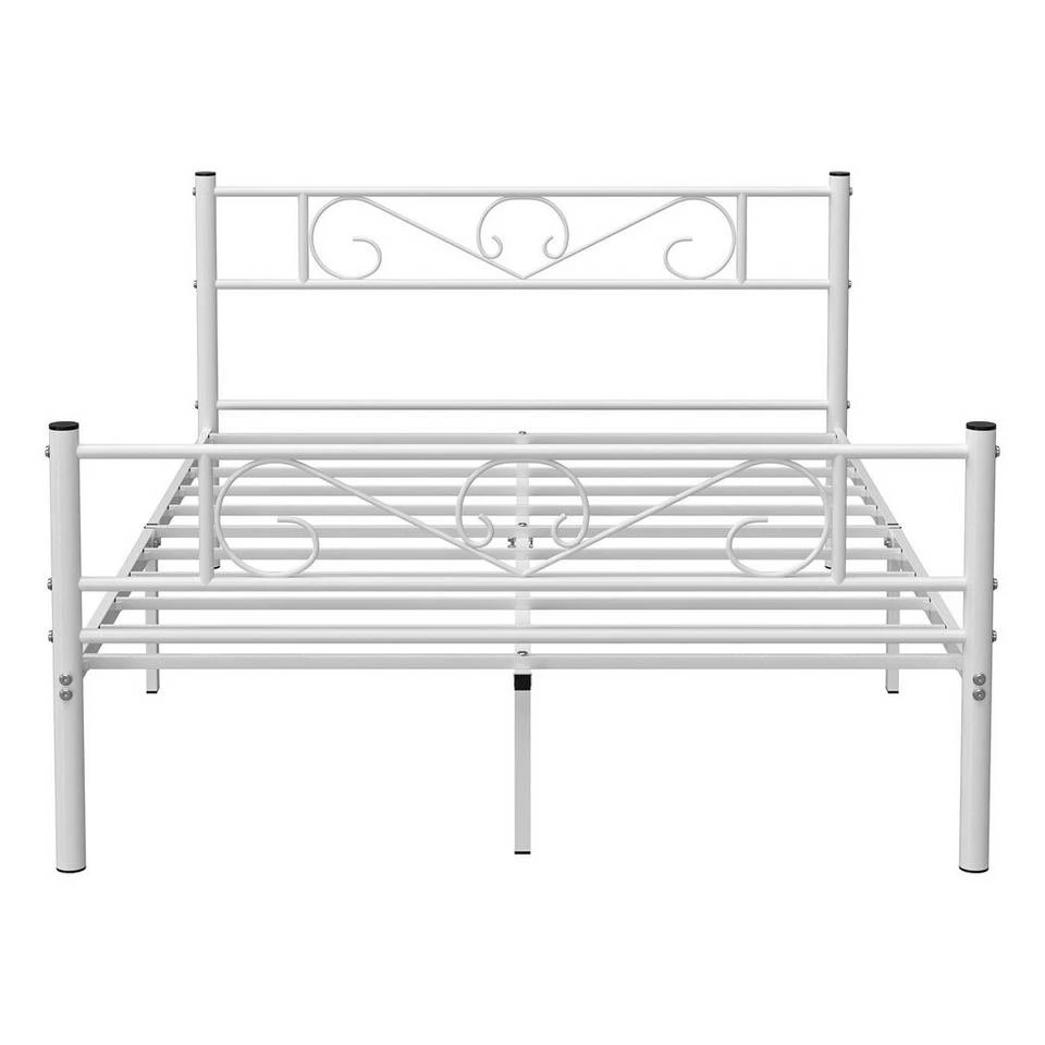 VASAGLE Metallbett »RMB061 RMB063«, Einzelbett, Doppelbett, mit Lattenrost und Bettgestell, für kleine Räume, Gästebett Schwarz, Weiß 27 VASAGLE Metallbett »RMB061 RMB063«, Einzelbett, Doppelbett, mit Lattenrost und Bettgestell, für kleine Räume, Gästebett Schwarz, Weiß – Bild 27