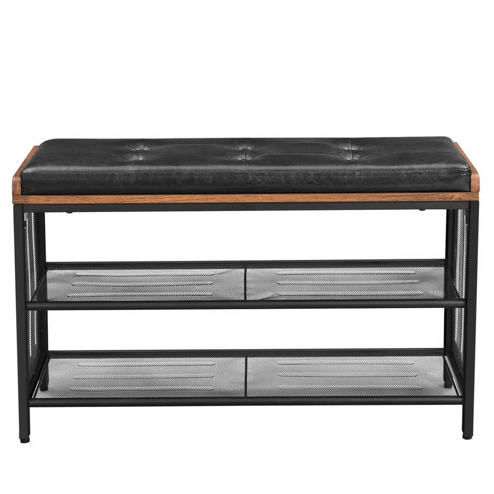 VASAGLE Schuhbank »LBS75X«, Schuhregal, schwarzes Kunstleder, 80 x 30 x 48 cm (L x B x H) 9 VASAGLE Schuhbank »LBS75X«, Schuhregal, schwarzes Kunstleder, 80 x 30 x 48 cm (L x B x H) – Bild 7