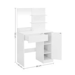 VASAGLE Schminktisch »RDT119W01«, Frisiertisch, Schminkkommode mit Spiegel, Aufbewahrungsfach, 1 Schublade, weiß 17 VASAGLE Schminktisch »RDT119W01«, Frisiertisch, Schminkkommode mit Spiegel, Aufbewahrungsfach, 1 Schublade, weiß -Vasagle Auslauf Geschäft 4b0728d2 fa8e 4cb5 a1a0 f66b96114cfc
