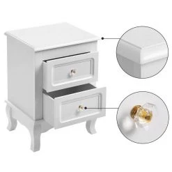 VASAGLE Nachttisch »RDN012«, 2 Stück Beistellschränke, Beine aus Kiefernholz, weiß -Vasagle Auslauf Geschäft 4b18d688 29f9 4a80 8f7b 642ebe9cde4f