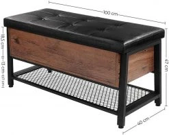 VASAGLE Sitzbank »LSB47BX LSB047B03«, Sitzbank, Eisen, vintage Haselnussbraun -Vasagle Auslauf Geschäft 4c6e0d29 ee5b 43bd afa6 c41ee176a528