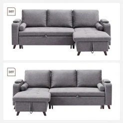 VASAGLE Schlafsofa »LCS801«, Bettsofa mit Stauraum, Ecksofa, mit Becherhalter, einfache Montage, 223 x 142 x 88 cm (L x B x H), modern Dunkelgrau, Hellgrau 28 VASAGLE Schlafsofa »LCS801«, Bettsofa mit Stauraum, Ecksofa, mit Becherhalter, einfache Montage, 223 x 142 x 88 cm (L x B x H), modern Dunkelgrau, Hellgrau -Vasagle Auslauf Geschäft 4d50c021 13b3 4f9b a8d4 1383b2dc12fc
