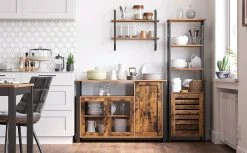 VASAGLE Sideboard »LSC096B01«, Küchenschrank, Aufbewahrungsschrank, mit 3 Türen, Breite 110 cm, für Wohnzimmer, Küche, Esszimmer, vintage -Vasagle Auslauf Geschäft 4ed8be4f 25a8 4a2c bf92 879077a71b88