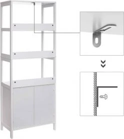 VASAGLE Badkommode »BBC82WT«, Badschrank, Bücherregal, 60 x 32,5 x 154 cm, mattweiß 14 VASAGLE Badkommode »BBC82WT«, Badschrank, Bücherregal, 60 x 32,5 x 154 cm, mattweiß -Vasagle Auslauf Geschäft 4f4ebb5e 13e7 45d0 b435 82bced4e4e6a