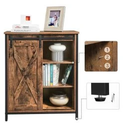 VASAGLE Aktenschrank »LSC88BX« Sideboard mit Schiebetür und verstellbaren Regalebenen, Homeoffice, Flur, Wohnzimmer, 70 x 30 x 80 cm, vintage -Vasagle Auslauf Geschäft 4f500f41 30b9 45f8 b6a8 47e004c8a1d5