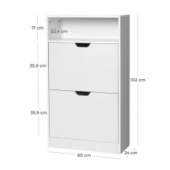 VASAGLE Schuhschrank »LBC040X01 LBC040W01« Schuhregal mit 2 Klappen und mit Zusatzfach, Schuhaufbewahrung, 60 x 24 x 102 cm Vintage, Weiß 35 VASAGLE Schuhschrank »LBC040X01 LBC040W01« Schuhregal mit 2 Klappen und mit Zusatzfach, Schuhaufbewahrung, 60 x 24 x 102 cm Vintage, Weiß -Vasagle Auslauf Geschäft 5025a7a7 be5c 40b2 a205 355192a63b4a