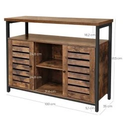 VASAGLE Sideboard »LSC79BX«, Beistellschrank, Küchenschrank, Breite 100 cm, vintage -Vasagle Auslauf Geschäft 5160ab7d c233 43bf bf29 aace6b2a046c