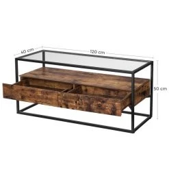 VASAGLE Lowboard »LTV051B01«, TV-Regal, Fernsehtisch, Couchtisch, Glastisch, vintage -Vasagle Auslauf Geschäft 5416bba3 5c00 436d 893d b60a712bc078