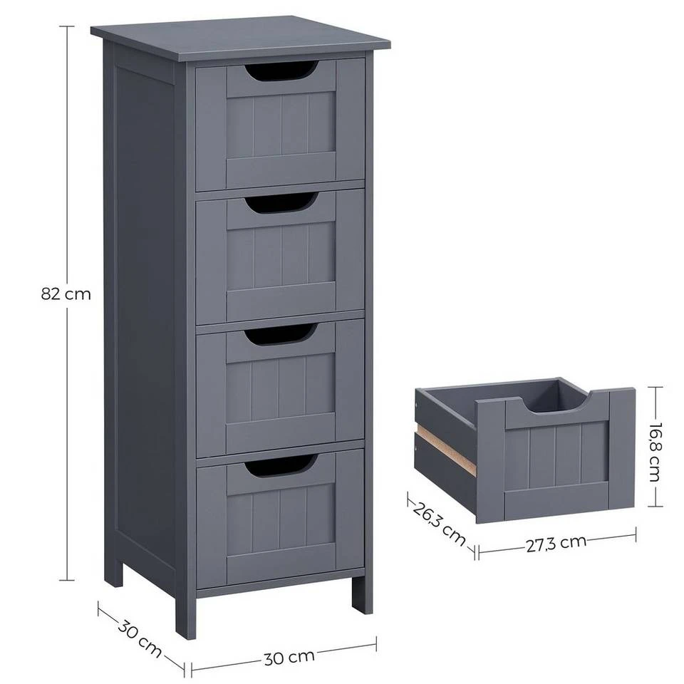 VASAGLE Badkommode »LHC40W LHC040G01«, Badezimmerschrank, Badschrank, weiß Grau, Weiß 11 VASAGLE Badkommode »LHC40W LHC040G01«, Badezimmerschrank, Badschrank, weiß Grau, Weiß – Bild 9