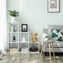 VASAGLE Raumteiler »LBC10 LBC63«, Bücherregal, Würfelregal, Leiterregal, Treppenregal, freistehend, für Büro, Wohnzimmer, Schlafzimmer Vintage, Weiß 38 VASAGLE Raumteiler »LBC10 LBC63«, Bücherregal, Würfelregal, Leiterregal, Treppenregal, freistehend, für Büro, Wohnzimmer, Schlafzimmer Vintage, Weiß -Vasagle Auslauf Geschäft 55bbe859 c1f2 424f 8a4a 4cde48f1aa2c