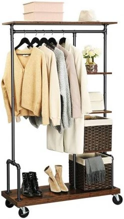 VASAGLE Kleiderständer »HSR66BX«, Schwerlast Garderobenständer auf Rollen, vintage -Vasagle Auslauf Geschäft 5633f3f2 d998 4de5 bef1 01c78e834e7b