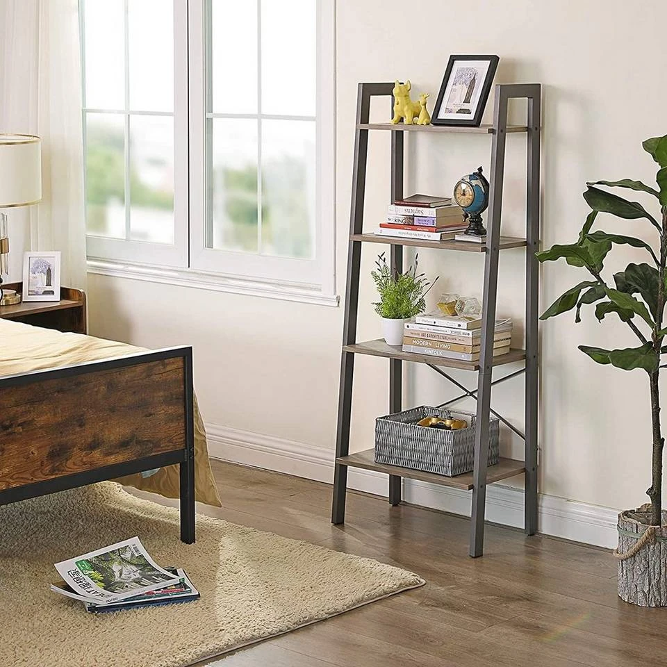 VASAGLE Standregal »LLS44MG LLS44X LLS45X«, Bücherregal, Leiterregal mit 4 Ebenen, vintage Grau 12 VASAGLE Standregal »LLS44MG LLS44X LLS45X«, Bücherregal, Leiterregal mit 4 Ebenen, vintage Grau – Bild 11