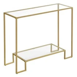 VASAGLE Konsolentisch »LGT023A01«, Beistelltisch, Stahlgestell, 100 x 35 x 80 cm, Wohnzimmer, goldfarben -Vasagle Auslauf Geschäft 578bf2d0 b890 44bb b98f 5b4774101a87