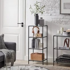 VASAGLE Standregal »LGT28G LGT028B61«, Badezimmerregal, Küchenregal, Flurregal, stabil, einfacher Aufbau, Wohnzimmer, Schlafzimmer Goldfarben, Schwarz -Vasagle Auslauf Geschäft 57ec0f37 9511 4d3c af60 0de0ec0680d5