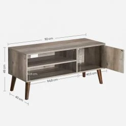 VASAGLE Lowboard »LTV09 LTV120«, Retro TV-Regal, Fernsehtisch, Fernsehschrank, 110/120 x 40 x 49 cm Greige, Vintage, Wei&szlig; -Vasagle Auslauf Geschäft 58b978d7 f065 42ec 8147 626b7dee9190