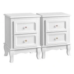 VASAGLE Nachttisch »RDN012«, 2 Stück Beistellschränke, Beine aus Kiefernholz, weiß -Vasagle Auslauf Geschäft 58eafdeb a58a 4ebc 8807 aae31e6bef1b