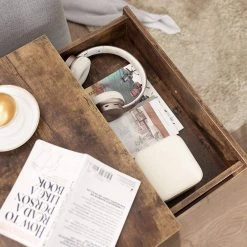 VASAGLE Nachttisch »LET71BX«, Nachttisch, Kleiner Beistelltisch, Beine aus Kiefernholz, vintage -Vasagle Auslauf Geschäft 5ad87ad5 b092 4a8d 8687 25f6d6e173ca