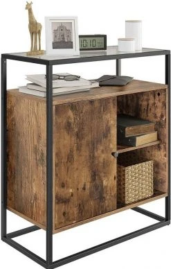 VASAGLE Kommode »LSC12BX«, Konsolentisch, Küchenschrank, Metallgestell mit Glasoberfläche, Industrie-Design, vintage -Vasagle Auslauf Geschäft 5af4dbd7 e8c7 4545 85b5 dfef051f9bea