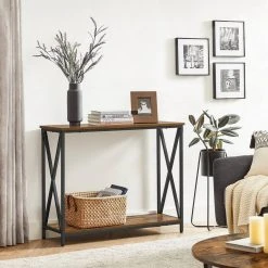 VASAGLE Konsolentisch »LNT088B01 LNT100B01«, Beistelltisch, Flurtisch, Sofatisch, 100 x 35 x 80 cm, für Wohnzimmer, Flur, vintagebraun-schwarz -Vasagle Auslauf Geschäft 5bd2d21b 6823 4d97 acec 15fc69322a43