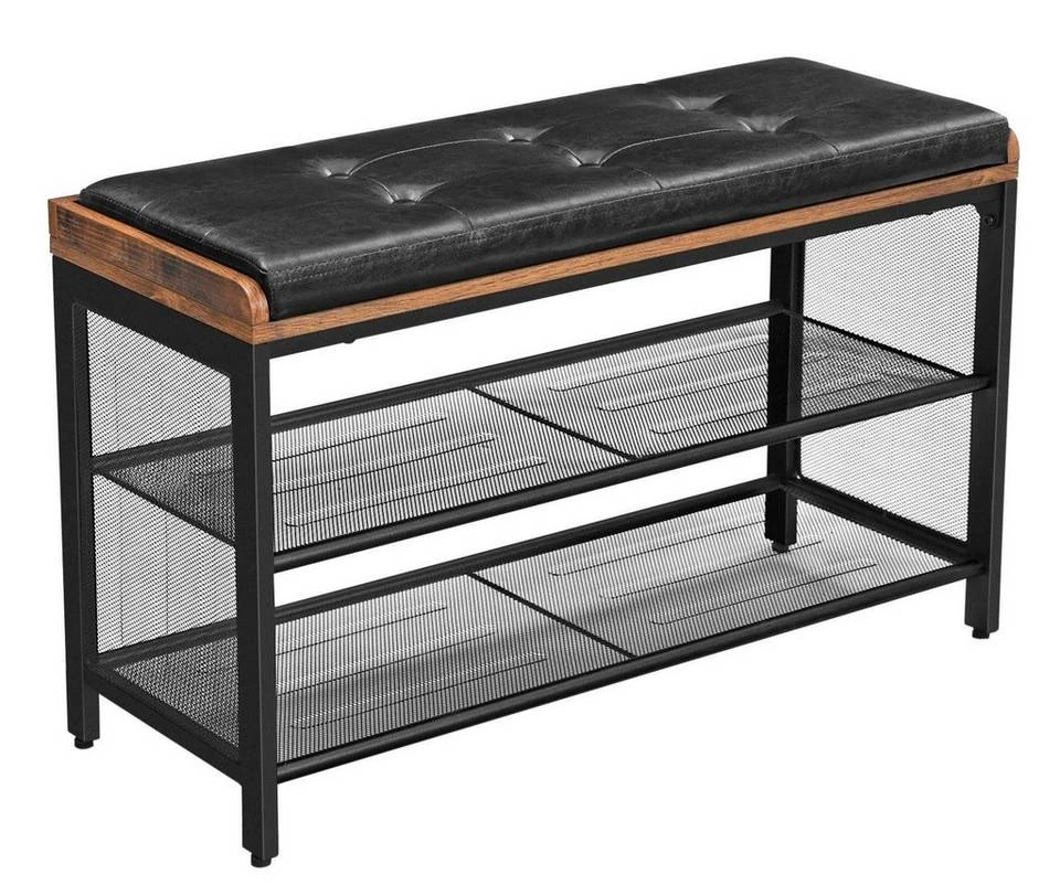 VASAGLE Schuhbank »LBS75X«, Schuhregal, schwarzes Kunstleder, 80 x 30 x 48 cm (L x B x H) 3 VASAGLE Schuhbank »LBS75X«, Schuhregal, schwarzes Kunstleder, 80 x 30 x 48 cm (L x B x H)