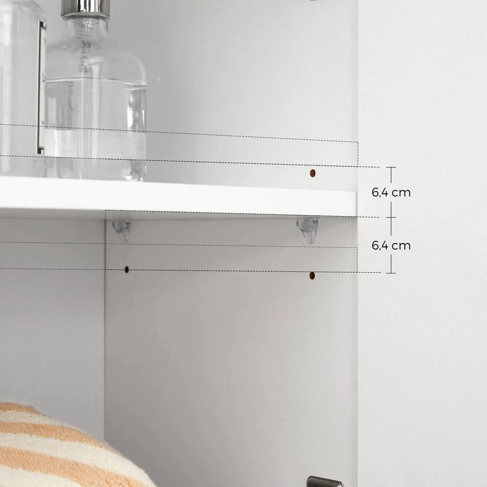 VASAGLE Badkommode »BBK140W01«, Badezimmerschrank, Sideboard mit Schublade, Badezimmer, Flur, 60 x 30 x 80 cm, weiß 9 VASAGLE Badkommode »BBK140W01«, Badezimmerschrank, Sideboard mit Schublade, Badezimmer, Flur, 60 x 30 x 80 cm, weiß – Bild 7