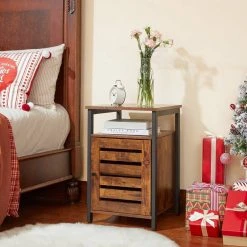 VASAGLE Nachttisch »LET62BX«, Nachtschrank, Beistelltisch, mit Ablage, vintage