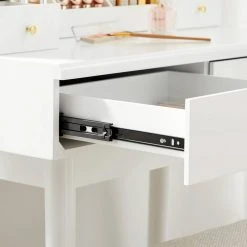 VASAGLE Schminktisch »RDT173W01«, Frisiertisch,Kosmetiktisch mit 10 Glühbirnen und gepolsterter Hocker, Massivholzbeinen -Vasagle Auslauf Geschäft 61669b5f 6cd5 4bfd aff0 c84bca0f6d22