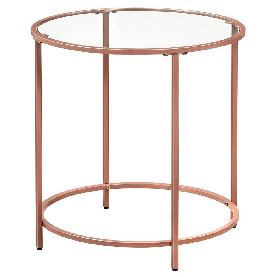 VASAGLE Beistelltisch »LGT20G/020B01«, Beistelltisch rund, kleiner Couchtisch, Glastisch mit Metallgestell, Nachttisch, Sofatisch Gold, Roségold, Schwarz 27 VASAGLE Beistelltisch »LGT20G/020B01«, Beistelltisch rund, kleiner Couchtisch, Glastisch mit Metallgestell, Nachttisch, Sofatisch Gold, Roségold, Schwarz – Bild 25