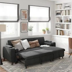 VASAGLE Schlafsofa »LCS801«, Bettsofa mit Stauraum, Ecksofa, mit Becherhalter, einfache Montage, 223 x 142 x 88 cm (L x B x H), modern Dunkelgrau, Hellgrau 36 VASAGLE Schlafsofa »LCS801«, Bettsofa mit Stauraum, Ecksofa, mit Becherhalter, einfache Montage, 223 x 142 x 88 cm (L x B x H), modern Dunkelgrau, Hellgrau -Vasagle Auslauf Geschäft 628bab29 990d 43ea 9d46 bbdc617041f0