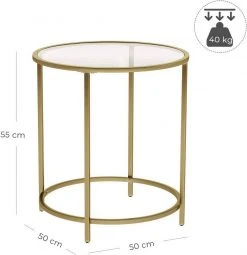 VASAGLE Beistelltisch »LGT20G/020B01«, Beistelltisch rund, kleiner Couchtisch, Glastisch mit Metallgestell, Nachttisch, Sofatisch Gold, Roségold, Schwarz 30 VASAGLE Beistelltisch »LGT20G/020B01«, Beistelltisch rund, kleiner Couchtisch, Glastisch mit Metallgestell, Nachttisch, Sofatisch Gold, Roségold, Schwarz -Vasagle Auslauf Geschäft 63b9f4af 1dd0 4500 a582 b6af3f04a00a