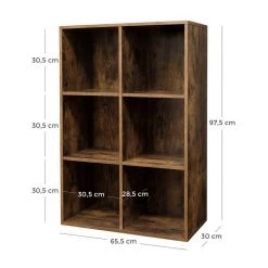 VASAGLE Raumteiler »LBC203 LBC24«, Würfelregal, Bücherschrank, freistehend, als Dekoration, Wohnzimmer, Schlafzimmer, Kinderzimmer Eiche Hell, Wei&szlig;, Vintage -Vasagle Auslauf Geschäft 64127cff a1ef 4041 8e77 ad90d2211442