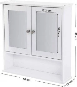 VASAGLE Spiegelschrank »LHC002« Badschrank, Hängeschrank, zimmer, weiß -Vasagle Auslauf Geschäft 642e078a b8f3 4baa 9b80 b4aa43bae564