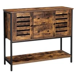 VASAGLE Sideboard »LSC082B01«, Kommode mit 2 Schubladen und Ablage, aus Metallrahmen, Holzoptik, stabil, vintage -Vasagle Auslauf Geschäft 65ad28e4 571e 4bc0 abbc 6189287088b5