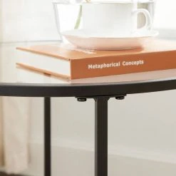 VASAGLE Beistelltisch »LGT20G/020B01«, Beistelltisch rund, kleiner Couchtisch, Glastisch mit Metallgestell, Nachttisch, Sofatisch Gold, Roségold, Schwarz 39 VASAGLE Beistelltisch »LGT20G/020B01«, Beistelltisch rund, kleiner Couchtisch, Glastisch mit Metallgestell, Nachttisch, Sofatisch Gold, Roségold, Schwarz -Vasagle Auslauf Geschäft 65d5ef4d 157c 4024 ac4c 26c4c16439a6