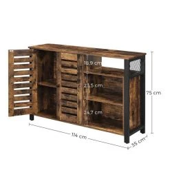 VASAGLE Sideboard »LSC083B01«, Kommode mit 2 Lamellentüren, Industrie-Design, Breite 114 cm, vintage -Vasagle Auslauf Geschäft 68b9eda1 ff37 4f88 a3da 24b4698defbd