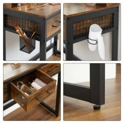 VASAGLE Schminktisch »RVT004B01«, Frisiertisch, Kosmetiktisch mit 3-teiligem Klappspiegel und Hocker, 3 Schubladen, Föhnhalter -Vasagle Auslauf Geschäft 6993e941 a25f 4114 b71a 7c35cb15eff1