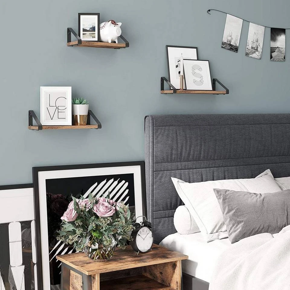 VASAGLE Wandregal »LWS33BX«, Schweberegal, Hängeregal, 3er Set, vintage 7 VASAGLE Wandregal »LWS33BX«, Schweberegal, Hängeregal, 3er Set, vintage – Bild 5