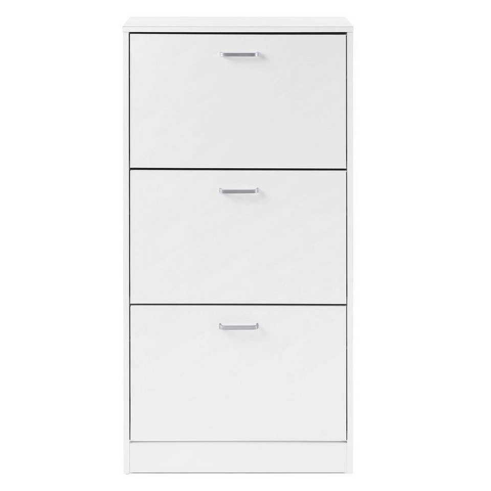 VASAGLE Schuhschrank »LBC03« Schuhregal mit 3 Klappen und Ebenen, perfekt für schmale Flure, 60 x 24 x 120 cm (L x B x H) Eichenfarben, Vintage, Weiß 15 VASAGLE Schuhschrank »LBC03« Schuhregal mit 3 Klappen und Ebenen, perfekt für schmale Flure, 60 x 24 x 120 cm (L x B x H) Eichenfarben, Vintage, Weiß – Bild 13