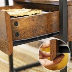 VASAGLE Nachtkonsole »LET04BX«, Nachttisch, Beistelltisch, Glastisch mit Schublade, vintage -Vasagle Auslauf Geschäft 6a0758b2 ecef 491b a20d a9a0e8236fb3