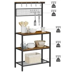 VASAGLE Küchenregal »KKS17BX«, Standregal für die Küche, 10 Haken, Gitterablage aus Metall, Vintage -Vasagle Auslauf Geschäft 6db9d2ac 50f4 4316 93f1 632da9e9694c