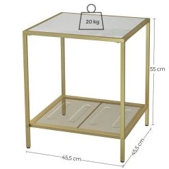VASAGLE Beistelltisch »LGT030W01 LGT030A01«, Couchtisch mit 2 Ebenen, aus Hartglas, Gold-Transparent -Vasagle Auslauf Geschäft 6dbf56b5 cb81 49b6 b9e0 17354d11166b