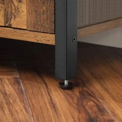 VASAGLE Bücherregal »LSC75«, Bücherschrank mit 3 Ablagen, 2 Lamellentüren, 70 x 30 x 121,5 cm Grau, Vintage -Vasagle Auslauf Geschäft 6dc8d897 0751 4599 9a11 4c6291e4e273