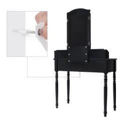 VASAGLE Schminktisch »RDT60WT RDT60BK«, Frisiertisch, Kosmetiktisch mit 3-teiliger Klappspiegel,mit Hocker Schwarz, Weiß 36 VASAGLE Schminktisch »RDT60WT RDT60BK«, Frisiertisch, Kosmetiktisch mit 3-teiliger Klappspiegel,mit Hocker Schwarz, Weiß -Vasagle Auslauf Geschäft 6e634515 cc40 4f9f bedc 2b2a95c0934d