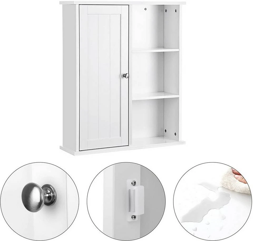 VASAGLE Badkommode »BBC20WT«, Hängeschrank, Wandschrank, Badschrank, 60 x 71 x 18 cm, weiß 8 VASAGLE Badkommode »BBC20WT«, Hängeschrank, Wandschrank, Badschrank, 60 x 71 x 18 cm, weiß – Bild 6