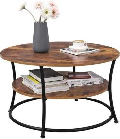 VASAGLE Couchtisch »LCT80BX«, Kaffeetisch rund, Metall, vintage